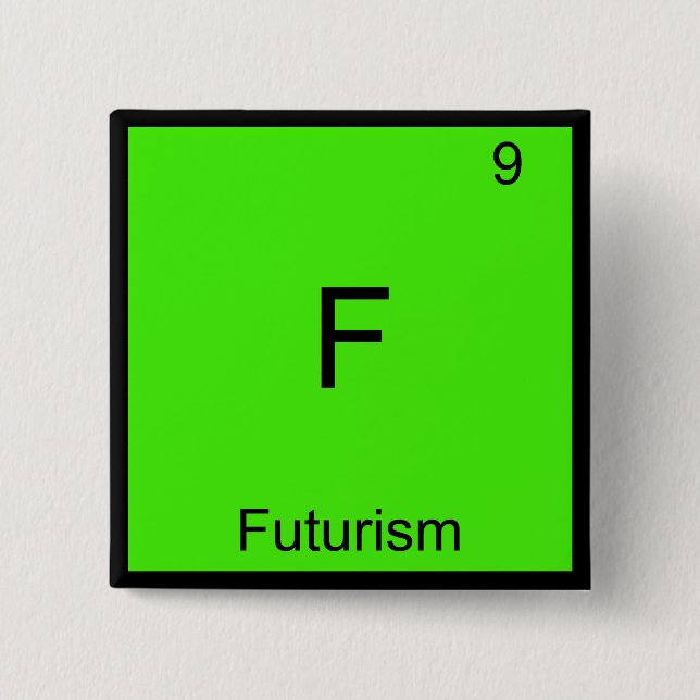 F - Futurism Funny Chemistry Element Symbol Tee 15 Cm Square Badge (Front)