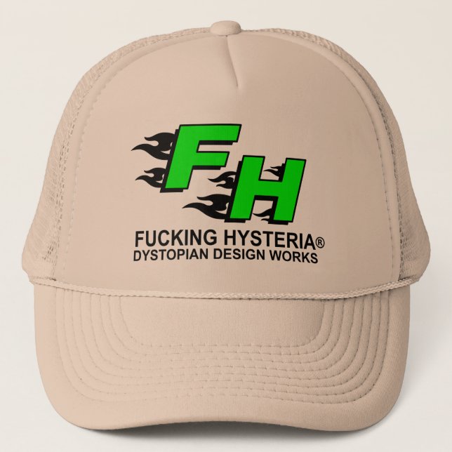 F_H FLAME TRUCKER TRUCKER HAT (EARTH/GREEN) (Front)