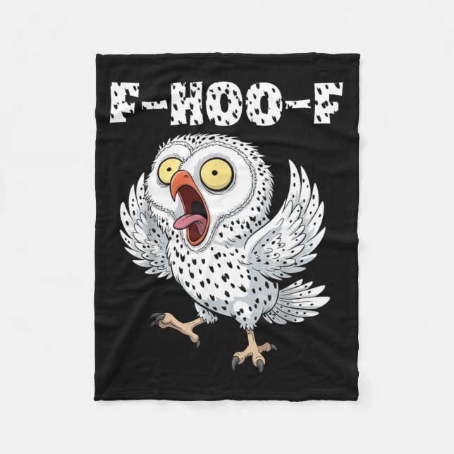 F-hoo-f Owl Meme – Funny Screaming Owl Bird Meme G Fleece Blanket (Front)