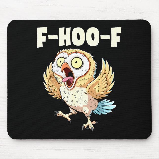 F-hoo-f Owl Meme – Funny Screaming Owl Bird Meme G Mouse Pad (Front)