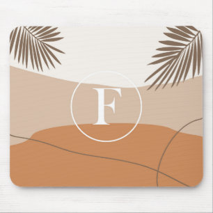 F - Initial Monogram Letter F Abstract Design Mouse Pad
