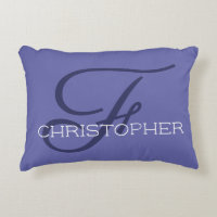 F Initial Personalised Name Stylish Blue