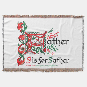 F is for Father Throw Blanket