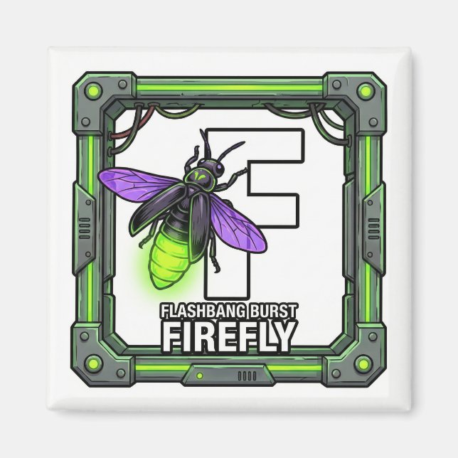 F is for Firefly – GTA Style ABC Learning Magnet (Front)