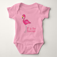 F is for Flamingo Pink Flamingoes Tropical Bird