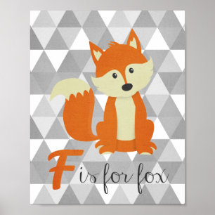 F is for Fox Nursery Wall Art