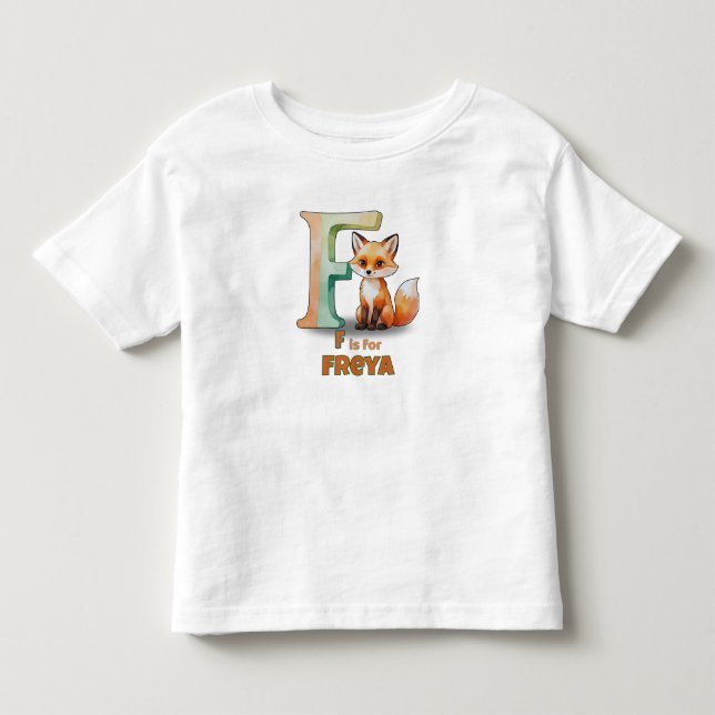 F is for Freya – Custom Toddler T-shirt with Fun F (Front)
