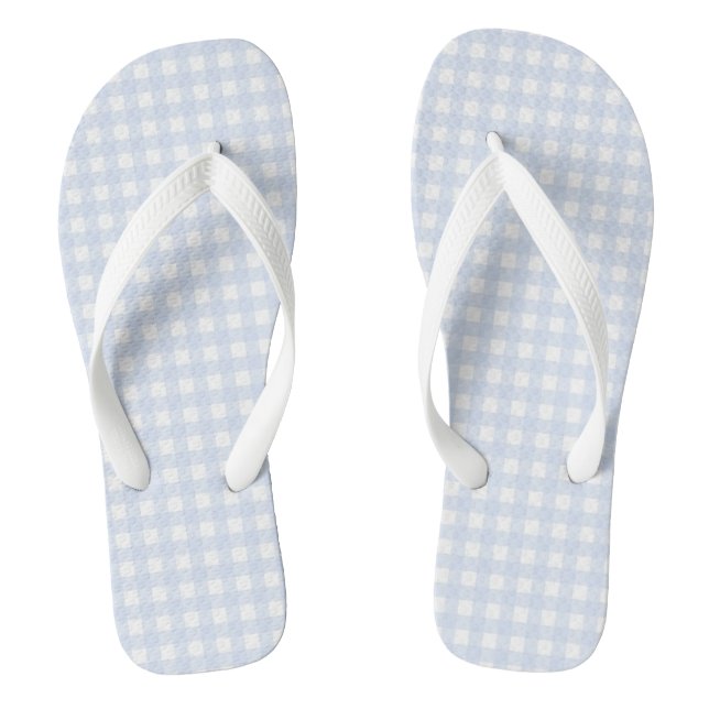 F & L Blue Gingham Jandals (Footbed)