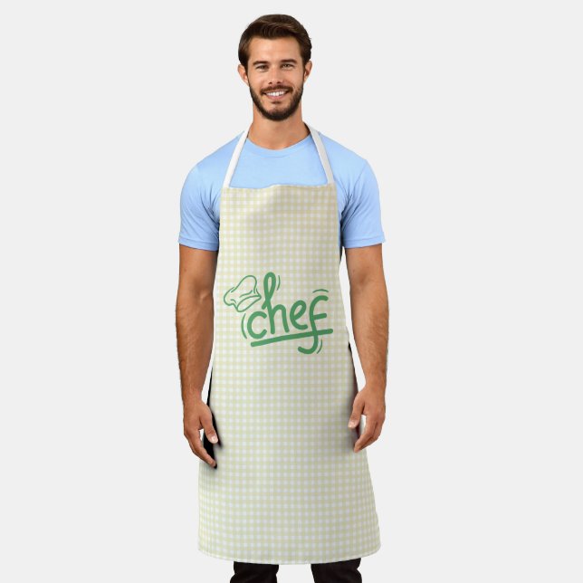F&L Chef in Gingham All-Over Print Apron (Worn)