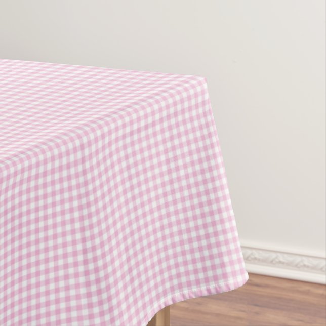 F & L Darker Pink Gingham Tablecloth (In Situ)