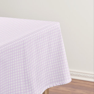 F & L Pastel Purple Gingham Tablecloth