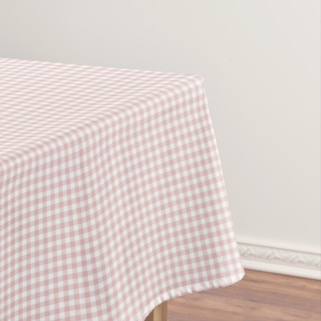 F & L Peach Gingham Tablecloth (In Situ)