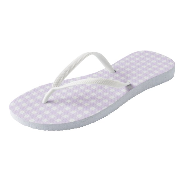 F & L Pink Gingham Pair of Flip Flops (Angled)