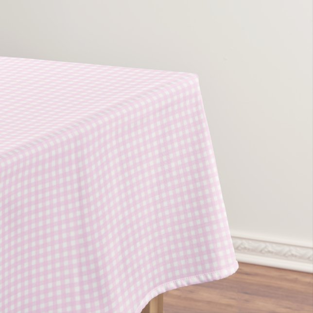 F & L Pink Gingham Tablecloth (In Situ)