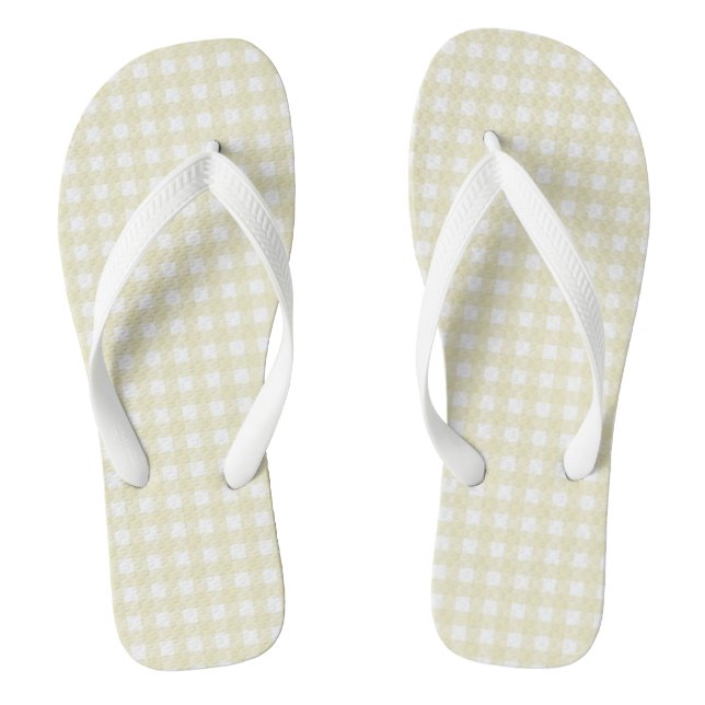 F & L Yellow Gingham Jandals (Footbed)