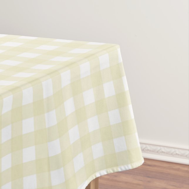 F & L Yellow Gingham Tablecloth (In Situ)
