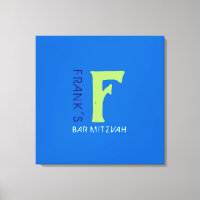 F Monogram Initial Bar Bat Mitzvah Sign-In Board