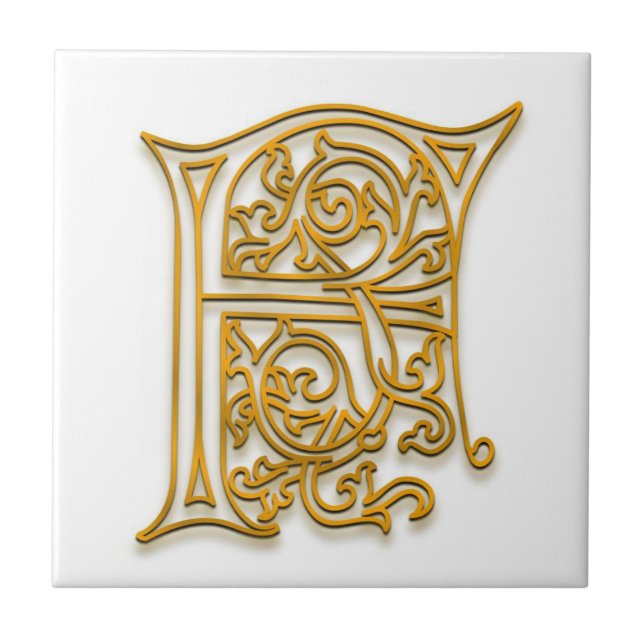 F Monogram "Irish Gold" Ceramic Tile (Front)