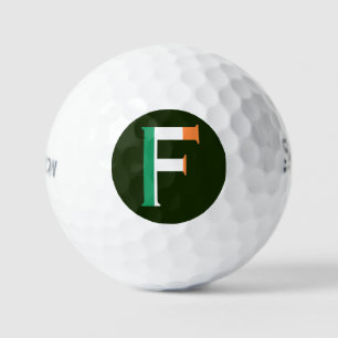 F Monogram overlaid on Irish Flag ssf gbt Golf Balls