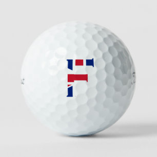 F Monogram overlaid on Union Jack Flag tpv1 gbcnt Golf Balls