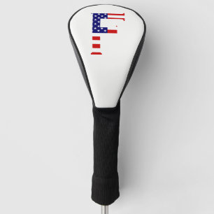 F Monogram overlaid on USA Flag dccnt Golf Head Cover