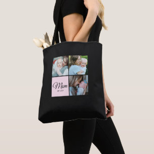 F*Mum Established Script Black 3 Photo Gift Tote Bag