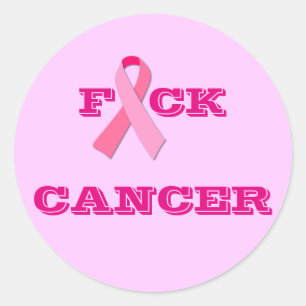 F "Pink Ribbon" CK CANCER Classic Round Sticker