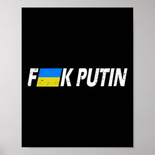 F Putin Ukraine Flag Poster