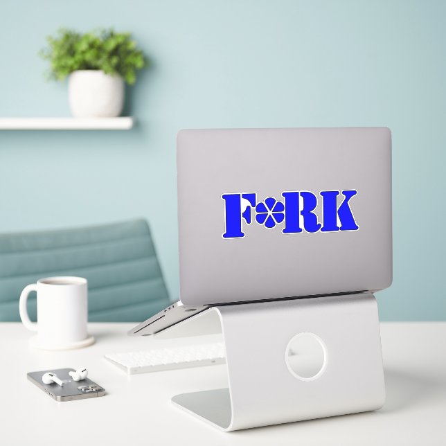F*RK - Playful Censored Fork Design No 3 (Laptop On Desk)