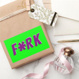 F*RK - Playful Censored Fork Design Rectangular Sticker