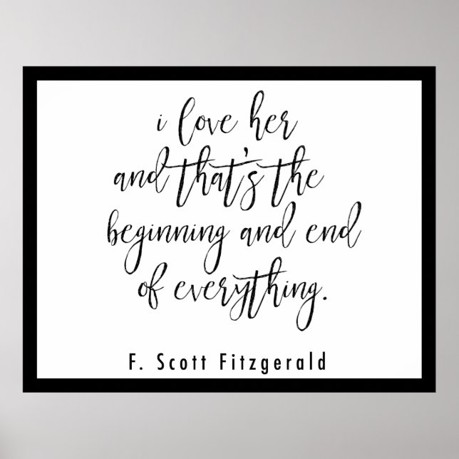F. Scott Fitzgerald Quote Poster (Front)