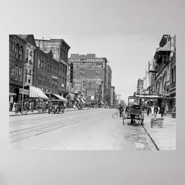 F Street, N.W. Washington D.C., 1915 Poster (Front)