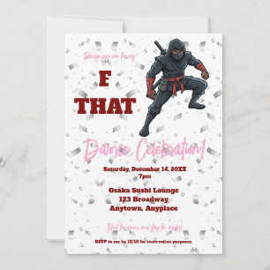 F that Ninja Divorce Party Invitation