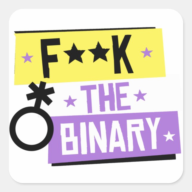F the Binary Square Sticker (Front)