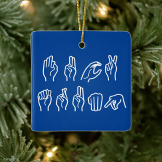 F TRUMP (IN SIGN LANGUAGE) CERAMIC ORNAMENT