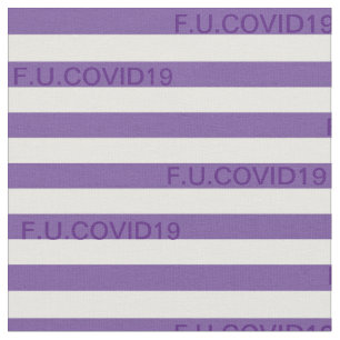 F.U.COVID19 Purple Stripes Fabric