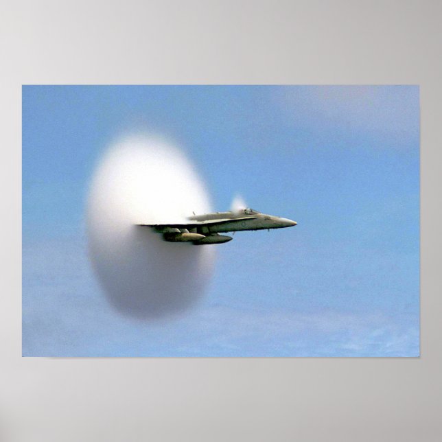 FA-18 Hornet breaking sound barrier (7 July 1999) Poster (Front)