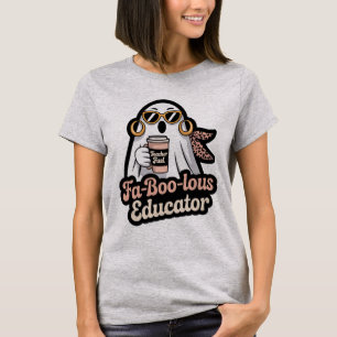 Fa-Boo-lous Educator Ghost Teacher Fuel Halloween T-Shirt