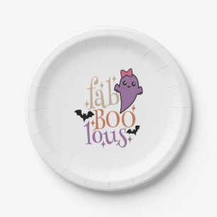 Fa BOO Lous Fa BOO Lous Halloween Ghost Paper Plate