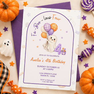 Fa-Boo-Lous Four Halloween 4th Birthday Invitation