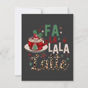 Fa Fa La La Latte Funny Christmas Santa Xmas  Card