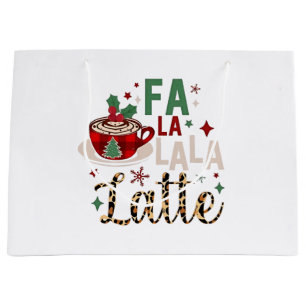 Fa Fa La La Latte Funny Christmas Santa Xmas Large Gift Bag