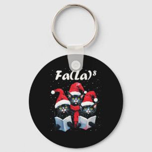 Fa La 8 Cats Singing Christmas Carols Cat Lover  Key Ring