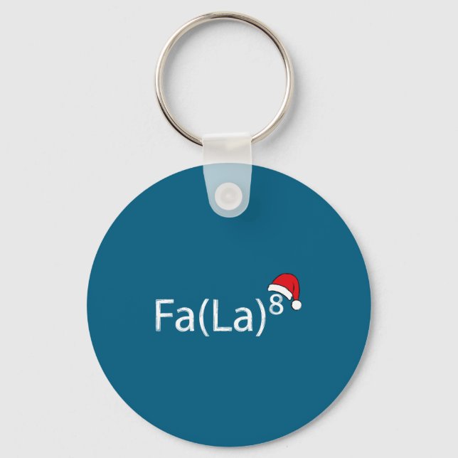 Fa La 8 Funny Christmas Carol Math Teacher Santa H Key Ring (Front)