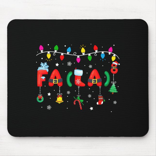 Fa (la) 8 Funny Christmas Lights Santa Fa La Math  Mouse Pad (Front)