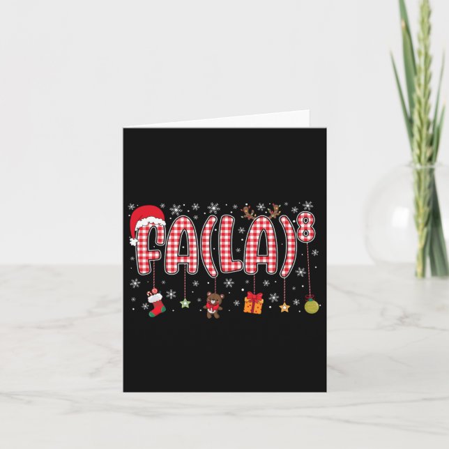 Fa (la)8 Funny Christmas Santa Fa La Math Teachers Card (Front)