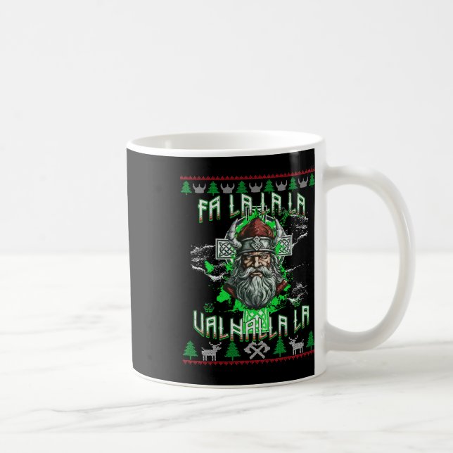 Fa La 8 Valhalla Santa Hat Viking Skull Christmas  Coffee Mug (Right)