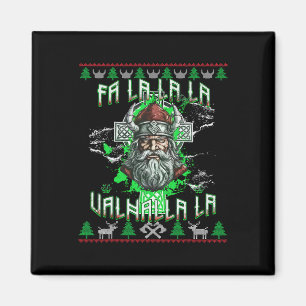Fa La 8 Valhalla Santa Hat Viking Skull Christmas Magnet