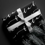 FA LA LA Black & White Calligraphy Christmas Carol Wrapping Paper Sheet<br><div class="desc">Celebrate the magical and festive holiday season with our custom holiday wrapping paper sheets. Our modern black and white minimalistic holiday designs feature a bold black and white modern calligraphy script "fa la" (Background colour can be changed to suit your needs) All designs are original artwork by Moodthology Papery.</div>