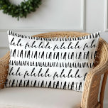 FA LA LA Black & White Typographic Christmas Carol Lumbar Cushion<br><div class="desc">Celebrate the magical and festive holiday season with our custom holiday decor pillows. Our modern black and white minimalistic holiday design features a bold typographic design "Fa La La" with different script and san serif fonts to create this modern Christmas pattern throw pillow.</div>
